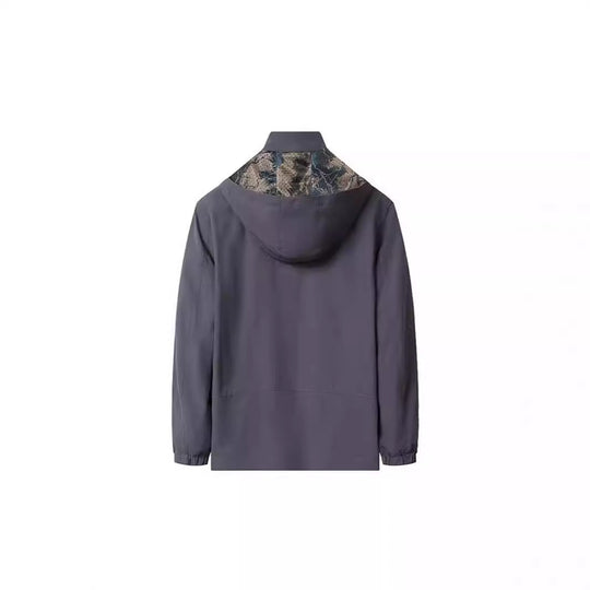 Herren Leichte Wind- und Wasserabweisende Kapuzenjacke mit Camouflage-Innenfutter EB
