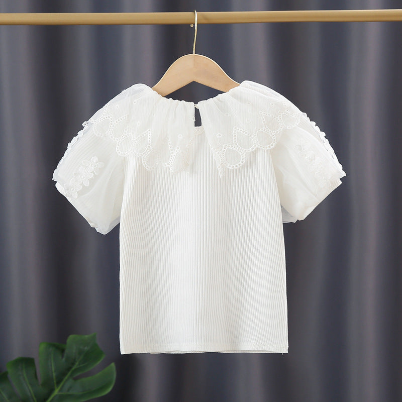 Damen Bluse mit Häkelbesatz EB