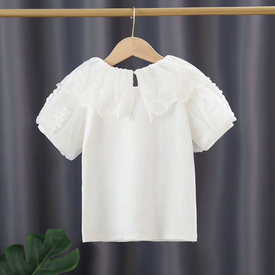 Damen Bluse mit Häkelbesatz EB