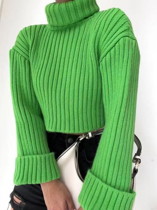 Damen Strickpullover mit hohem Kragen EB