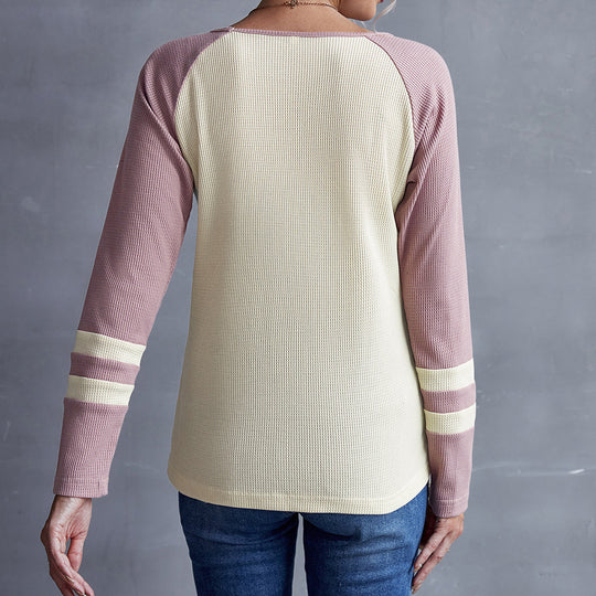 Damen lässiges Langarmshirt mit Criss-Cross-Ausschnitt EB