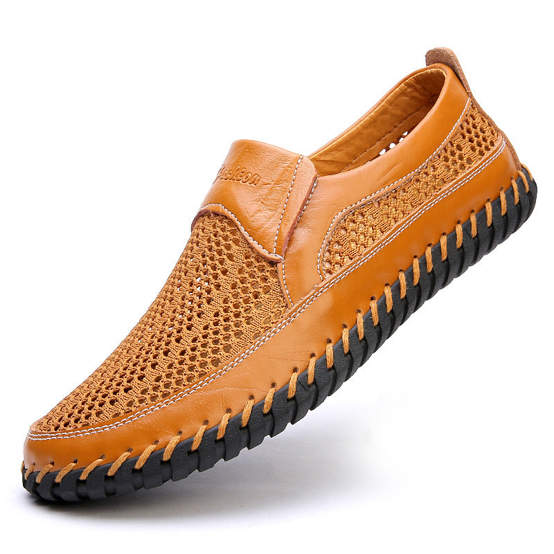 Damen Atmungsaktive Slipper aus weichem Leder mit flexiblem SohlenDesign EB