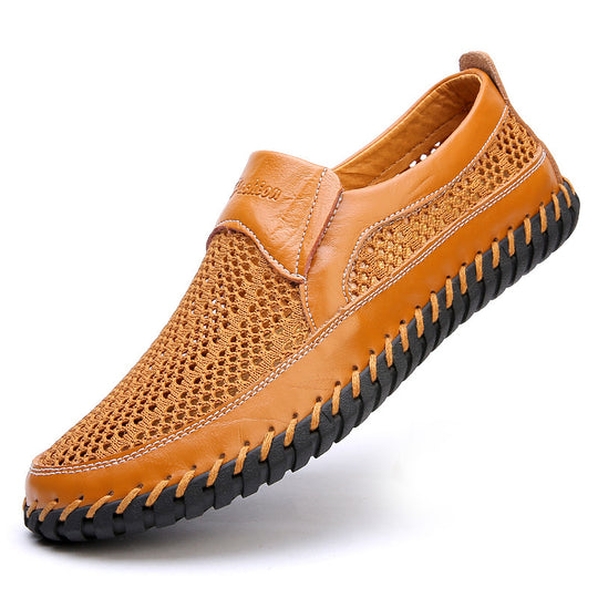 Damen Atmungsaktive Slipper aus weichem Leder mit flexiblem SohlenDesign EB