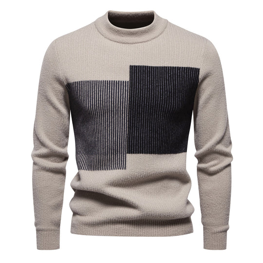 Herren hochwertiger Rollkragenpullover mit strukturiertem Design EB