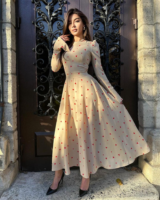 Damen Elegantes Maxikleid mit Geschlitz und langärmligem Design EB