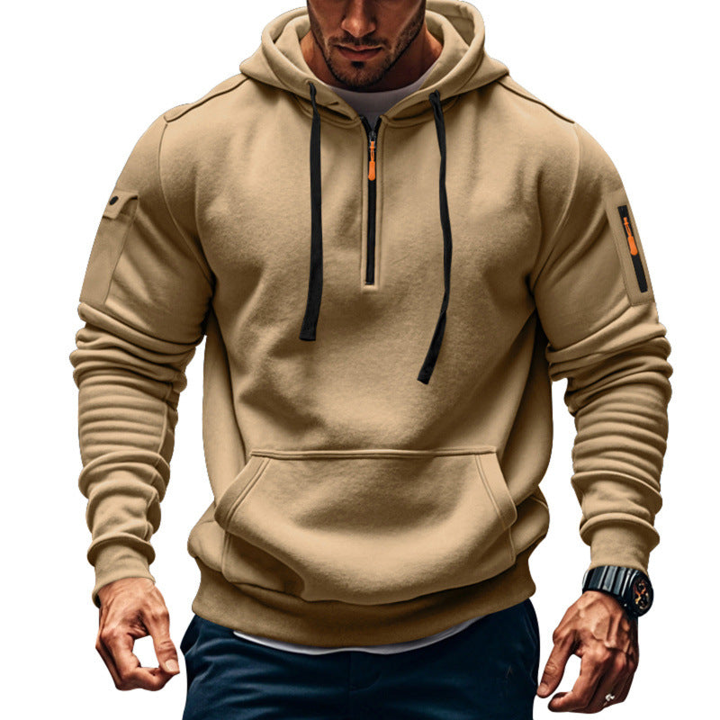 Herren Kapuzenpullover mit modernem Reißverschluss und praktischen Taschen EB