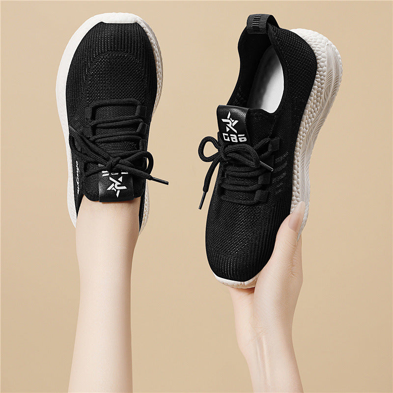Damen Atmungsaktive Laufschuhe mit stoßdämpfender Sohle und elastischen Details EB