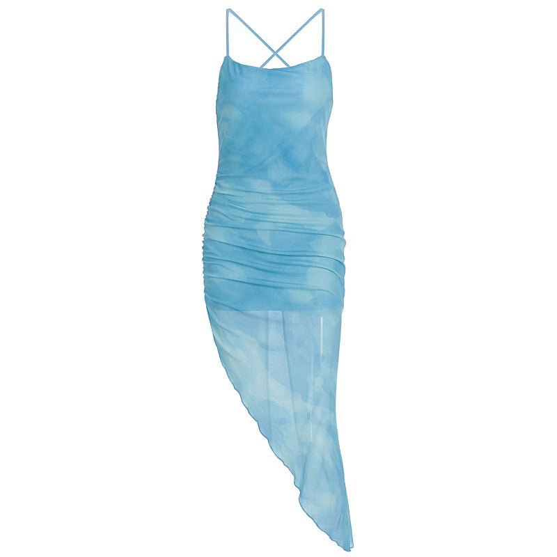 Damen Wickelkleid mit asymmetrischem Schnitt und raffinierten Rüschendetails EB