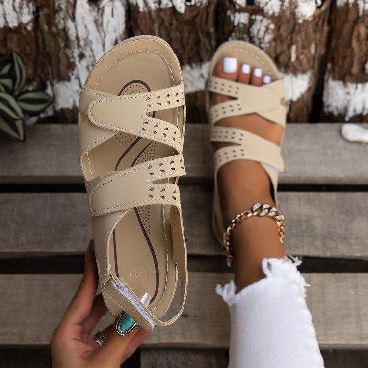 Damen Komfort-Sandalen mit ergonomischem Fußbett und eleganten Schnallen EB
