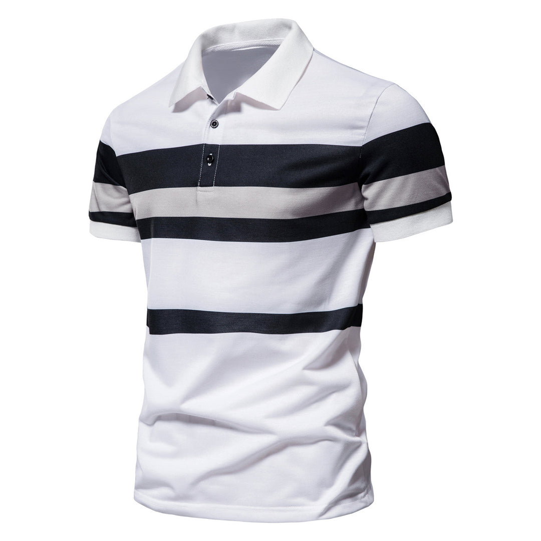 Herren Poloshirt mit klassischen Streifen und atmungsaktiver Baumwolle EB