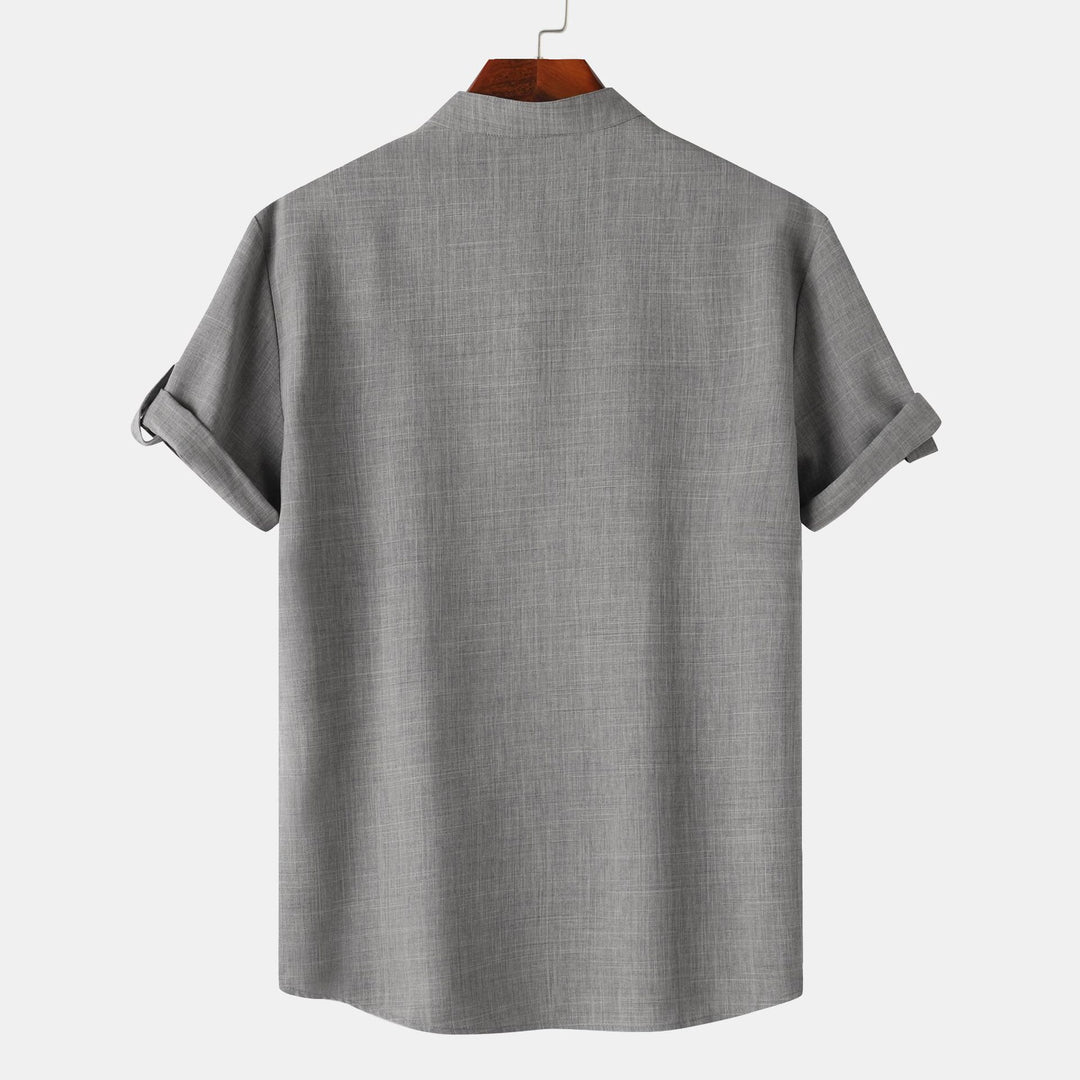 Herren Kurzarmhemd mit modernem Henley-Ausschnitt und entspannter Passform EB