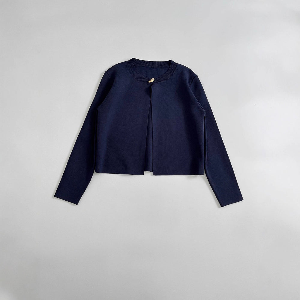 Damen elegante Strickjacke mit dekorativer Knopfdetails EB