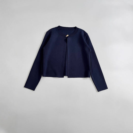 Damen elegante Strickjacke mit dekorativer Knopfdetails EB