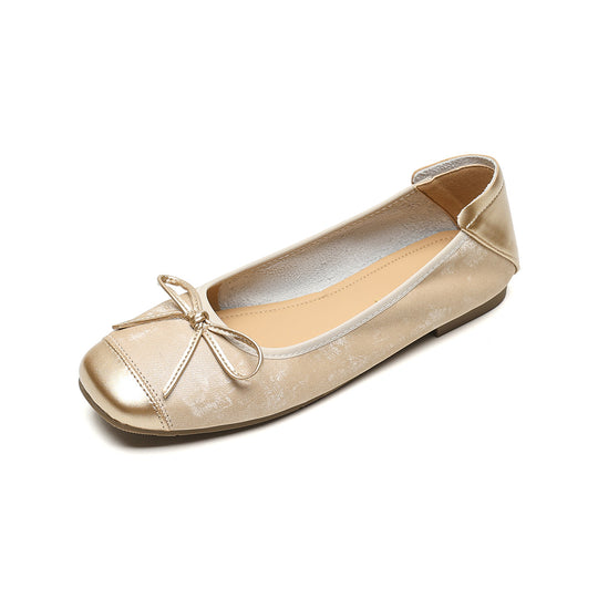 Damen elegante Ballerinas mit schimmerndem Spitze und modischem Schleifendetail EB