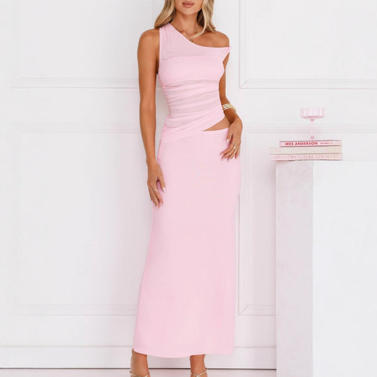 Damen Elegantes Wickelkleid mit asymmetrischem Design und Raffung EB