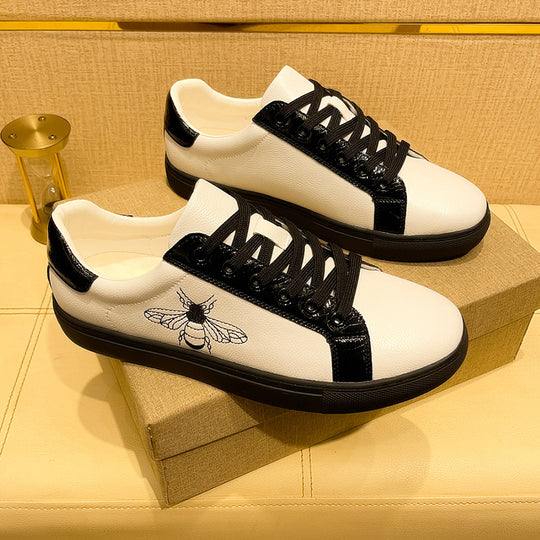 Damen modische Sneakers mit gestickter Bienenmuster und gepolsterter Innensohle EB