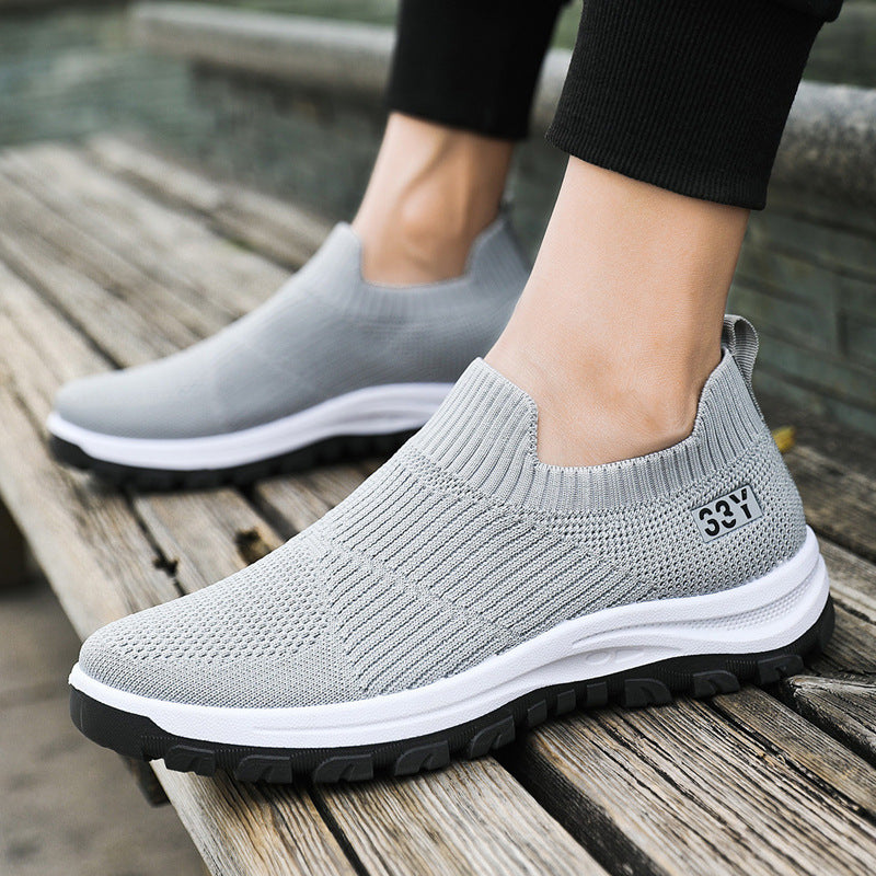 Damen Komfortable Slip-On Laufschuhe mit atmungsaktivem Mesh-Obermaterial EB