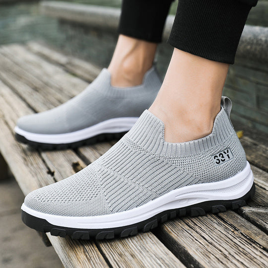 Damen Komfortable Slip-On Laufschuhe mit atmungsaktivem Mesh-Obermaterial EB
