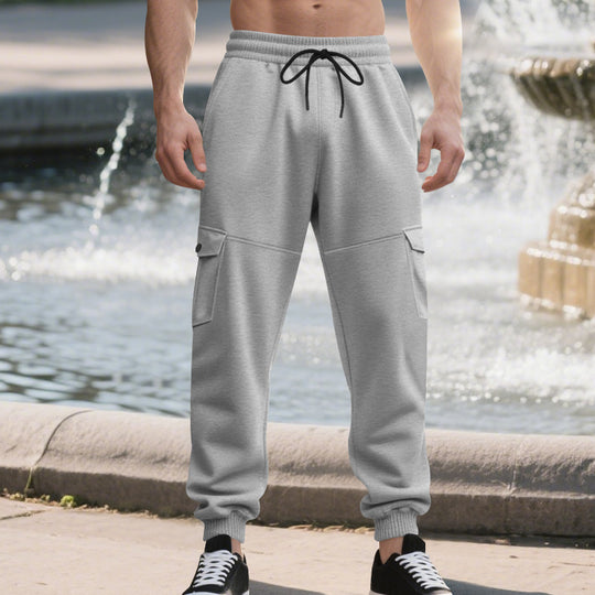 Herren Cargo-Jogginghose mit seitlichen Taschen und elastischem Bund EB