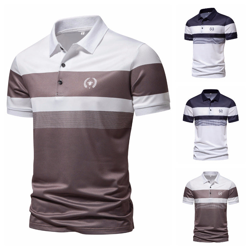 Herren Poloshirt mit modernem Streifenmuster und atmungsaktiven Eigenschaften EB