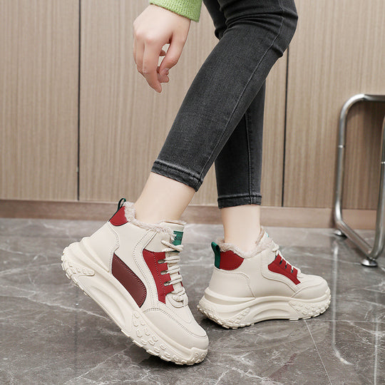 Damen Hohe Sneakers mit kuscheligem Innenfutter und robustem Sohlenprofil EB