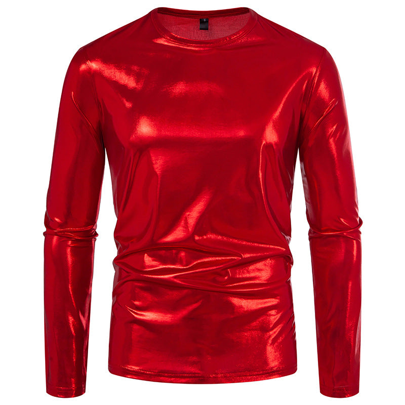 Herren Langarmshirt aus glattem, reflektierendem Material EB