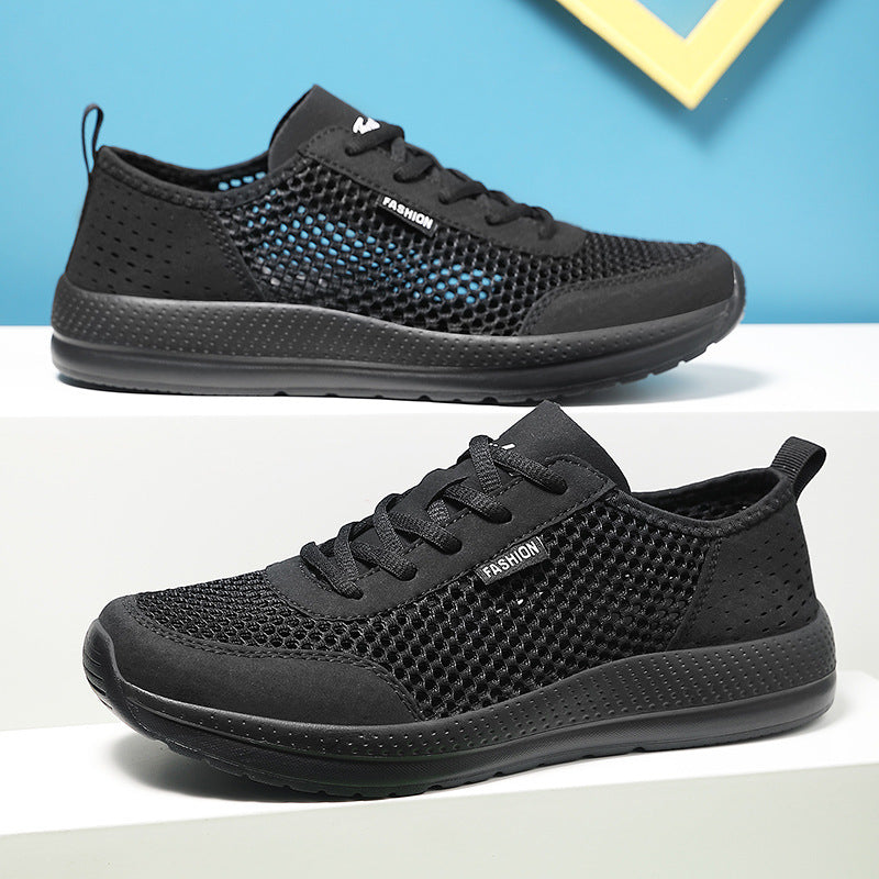 Unisex nan leichter Komfort-Walking-Schuh mit luftigem Wabenmesh, ergonomischer Dämpfungssohle und Zuglasche EB