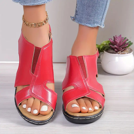 Damen Offene Riemensandalen mit ergonomischer Fußbettung und flexiblem Design EB