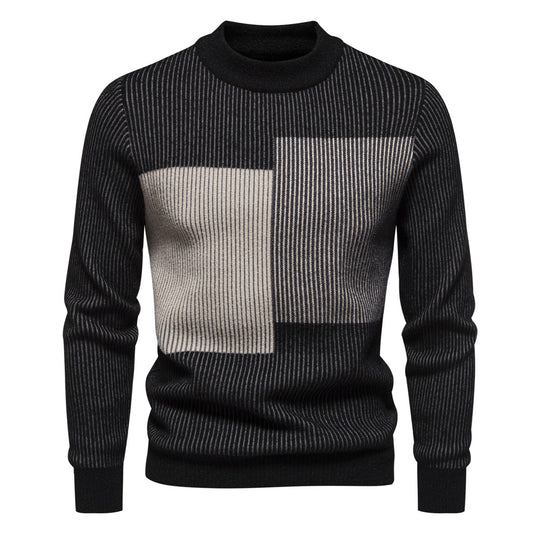 Herren hochwertiger Rollkragenpullover mit strukturiertem Design EB