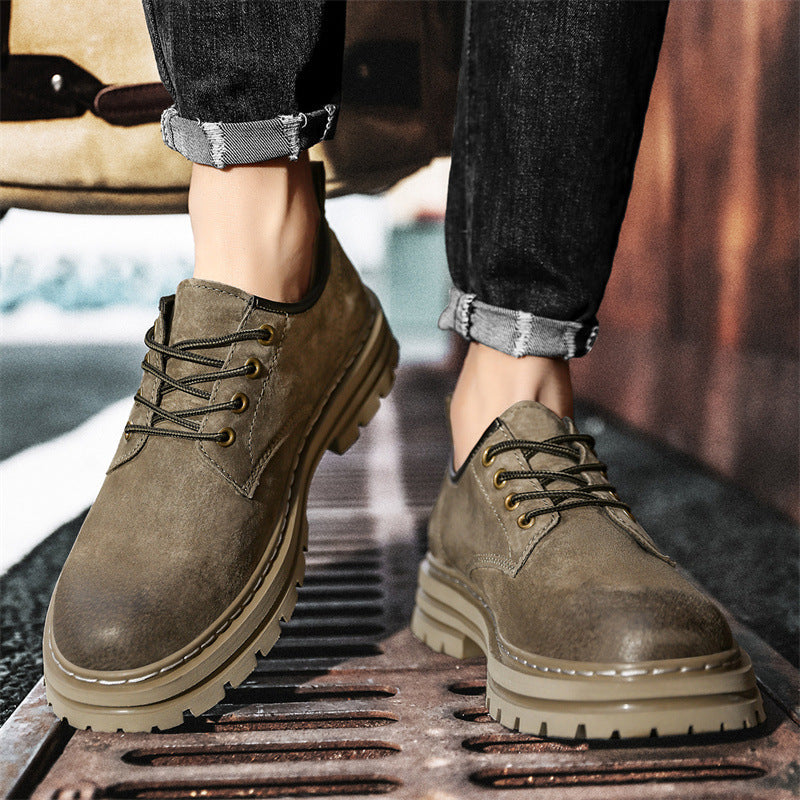 Herren modische und robuste Schnürschuhe aus leichtem Kunstleder mit dämpfender Sohle EB