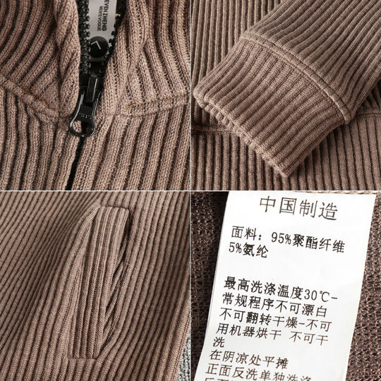 Damen Strickjacke mit hohem Kragen und praktischen Taschen EB