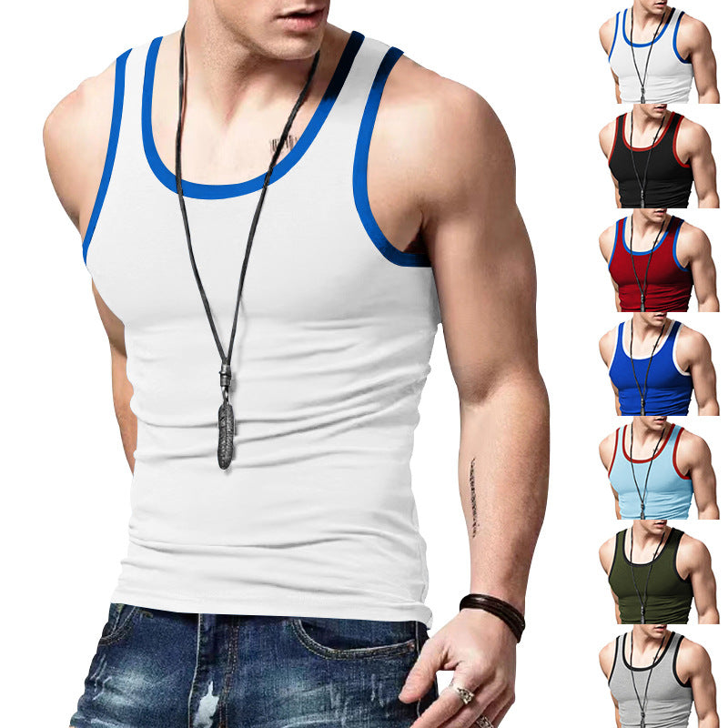 Herren sportliches Tanktop mit Kontraststreifen EB