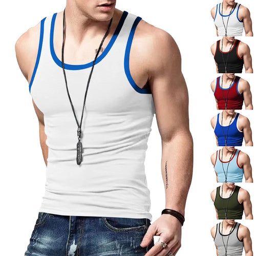 Herren sportliches Tanktop mit Kontraststreifen EB