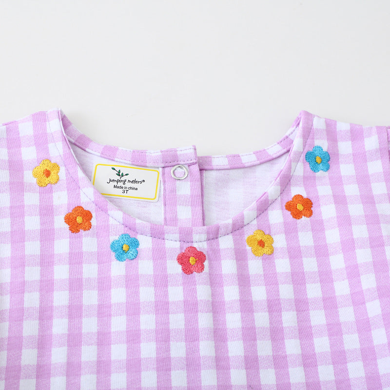 Mädchen Sommerkleid mit liebevollen Blumenstickereien EB