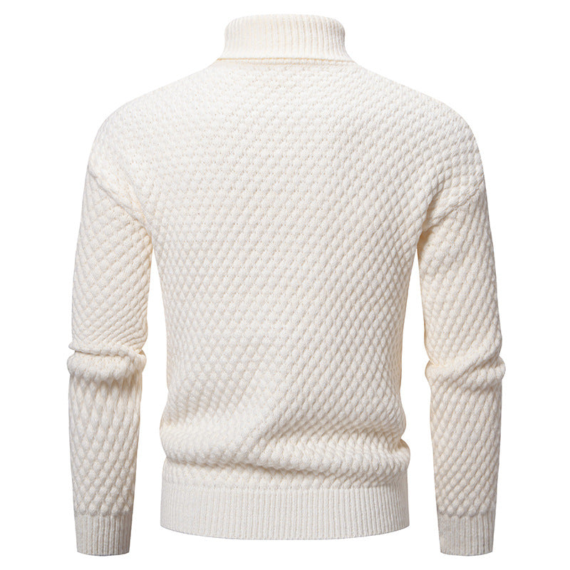 Herren modischer Rollkragenpullover mit strukturierter Oberfläche EB