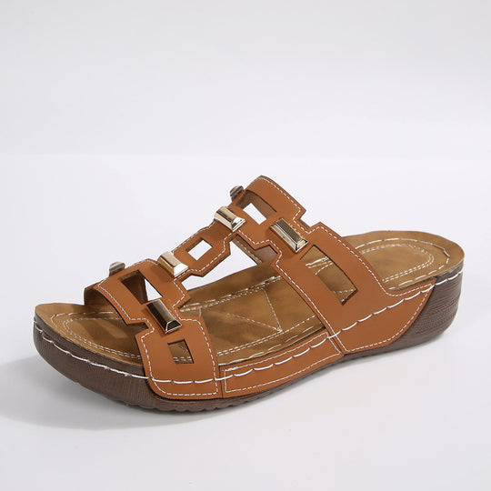 Damen Komfortable Sandalen mit modernem Riemendesign und rutschfester Sohle EB