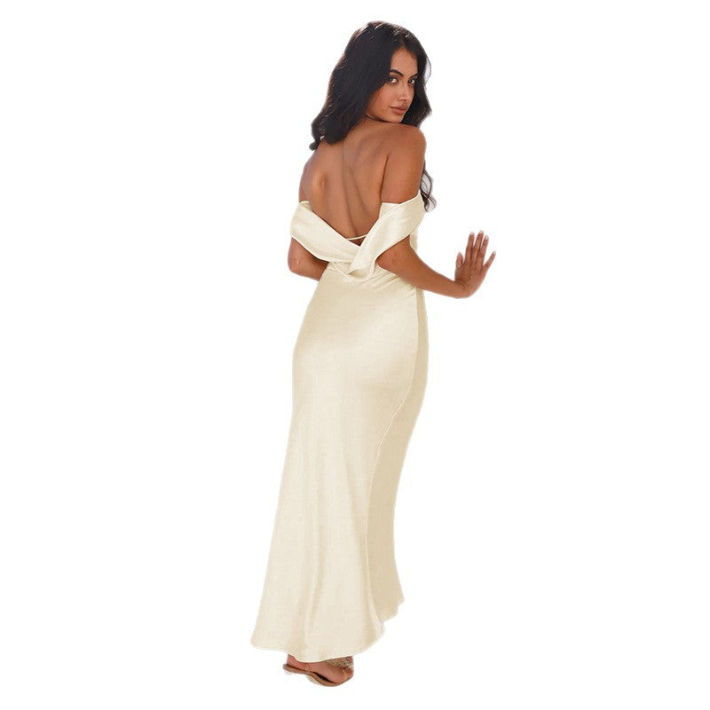 Damen Elegantes Maxikleid mit transparenten Details EB