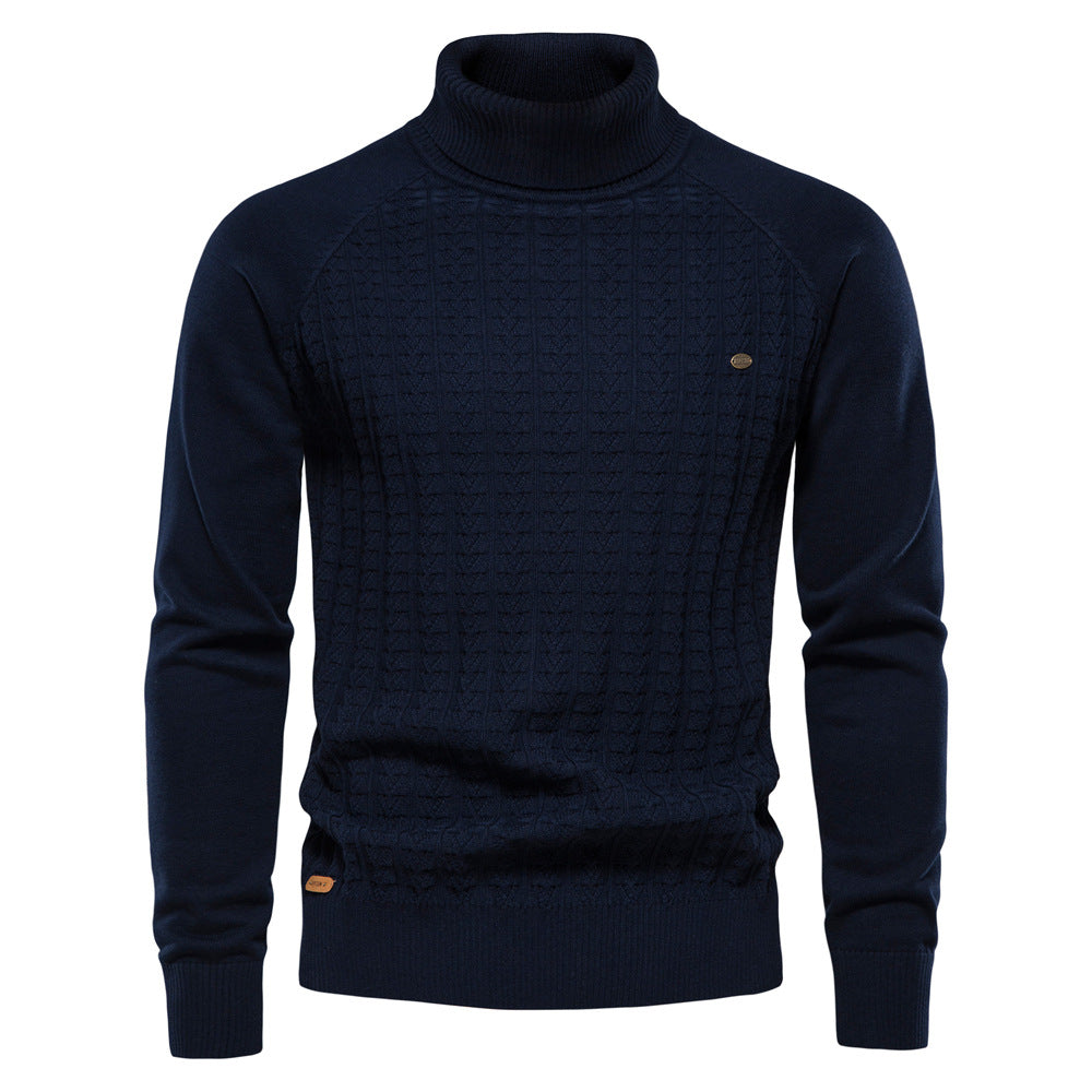 Herren Rollkragenpullover mit strukturiertem Muster EB