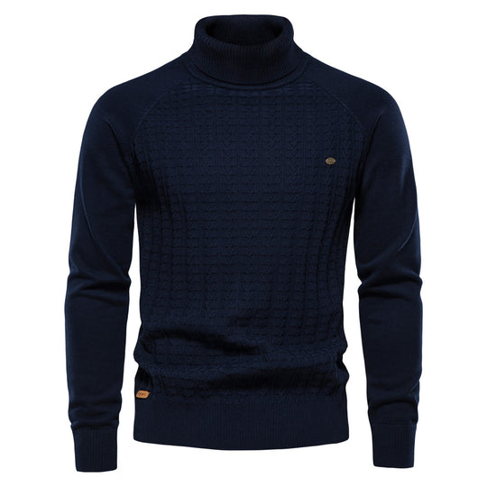 Herren Rollkragenpullover mit strukturiertem Muster EB