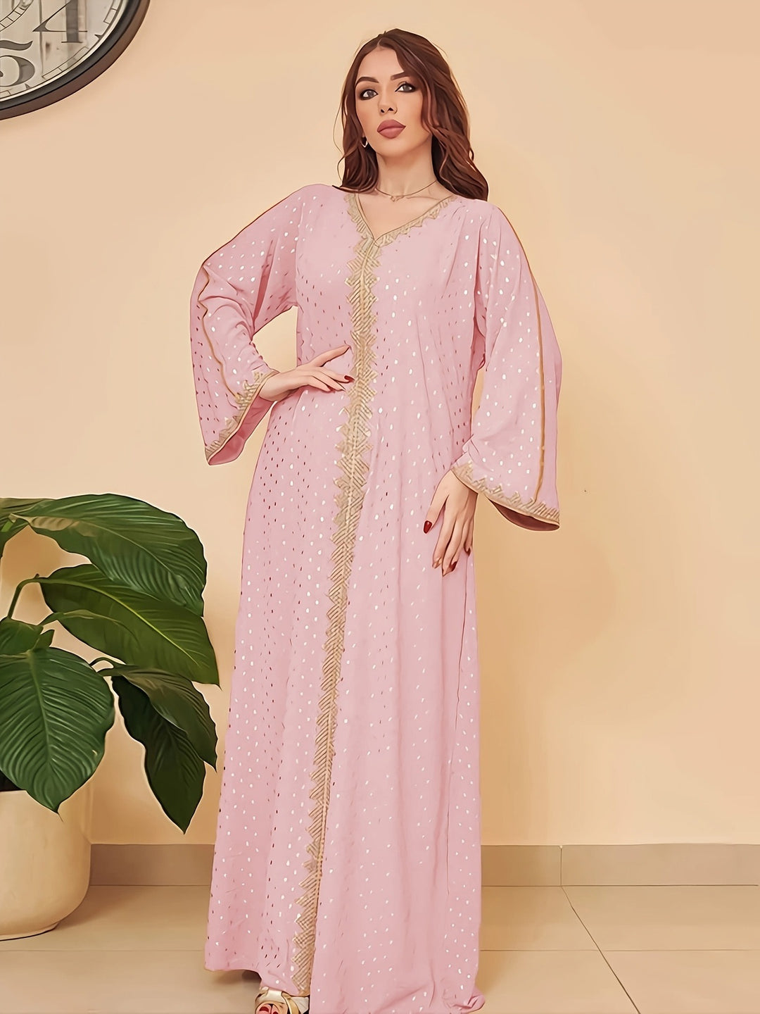 Damen Elegantes Kaftan Kleid EB