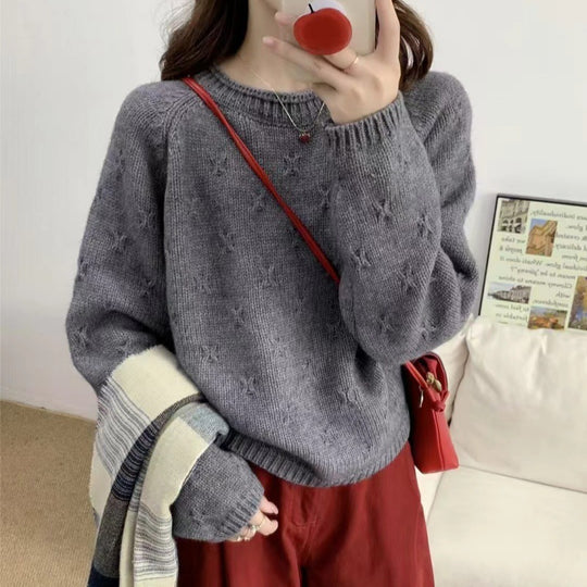 Damen Kuscheliger Strickpullover mit strukturiertem Muster EB
