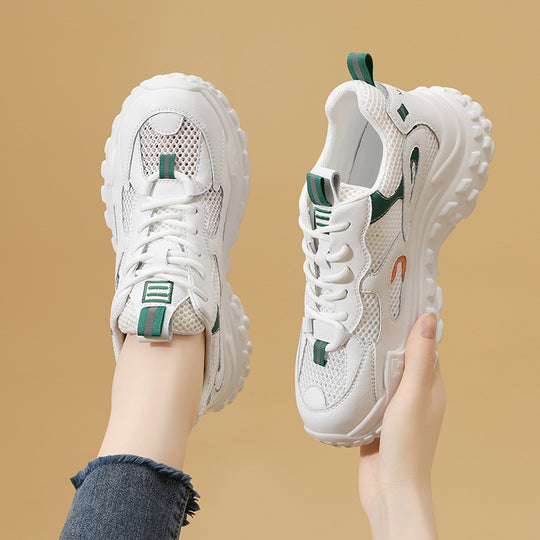 Damen modische und komfortable Trend-Sneaker mit atmungsaktivem Mesh-Obermaterial EB
