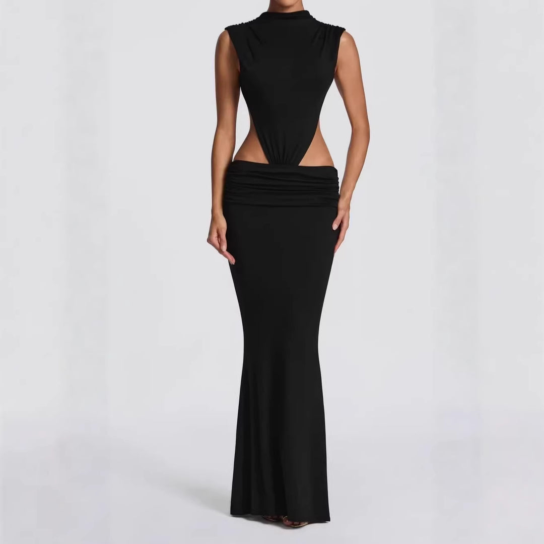 Damen Langes Maxi-Kleid mit raffinierten Cut-Outs und Raffung EB