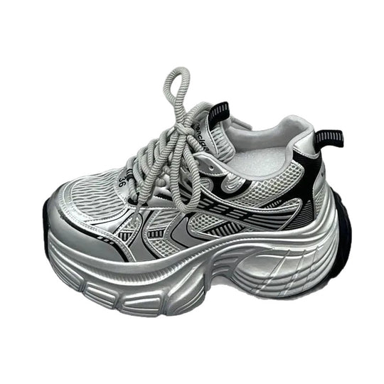 Damen Chunky Sneakers mit atmungsaktiver Netzstruktur und gepolsterter Sohle EB