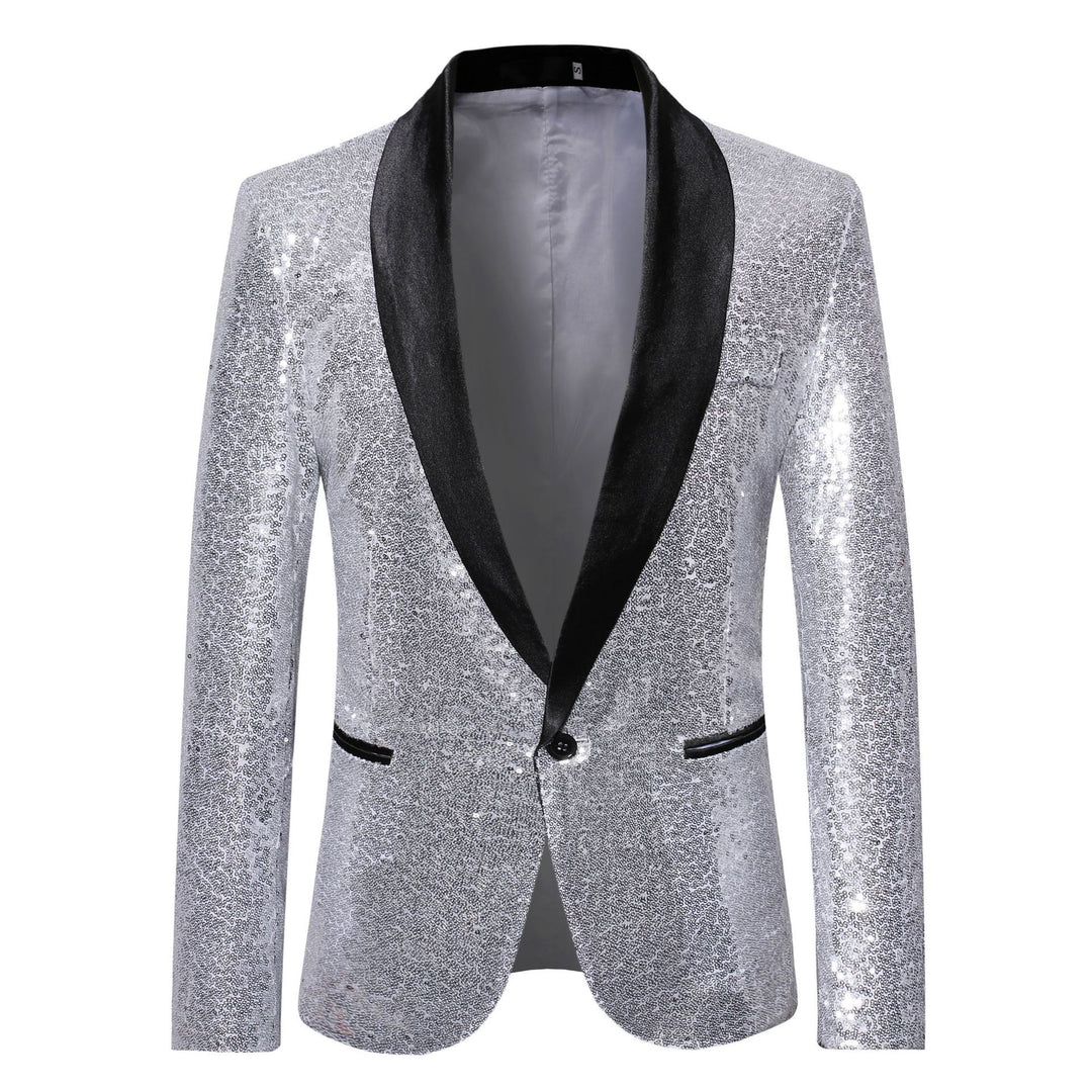 Herren eleganter Pailletten Blazer im modernen Schnitt EB