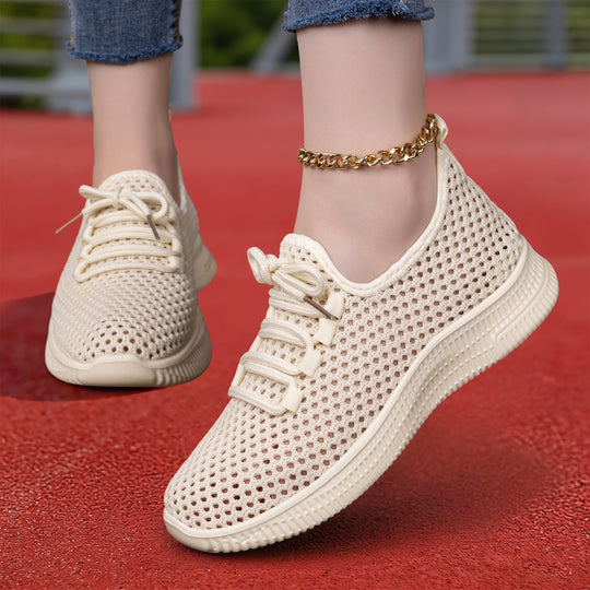 Damen nan atmungsaktiver Mesh-Slip-On Sneaker mit elastischer Schnürung und flexibler Profilsohle EB