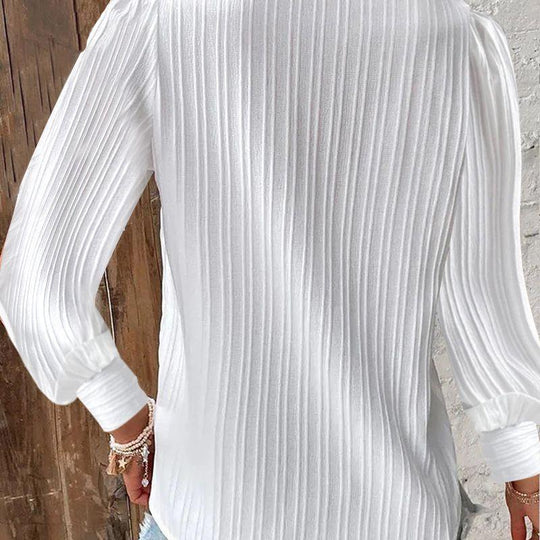 Damen Bluse mit strukturiertem Design und romantischen Spitzenakzenten EB