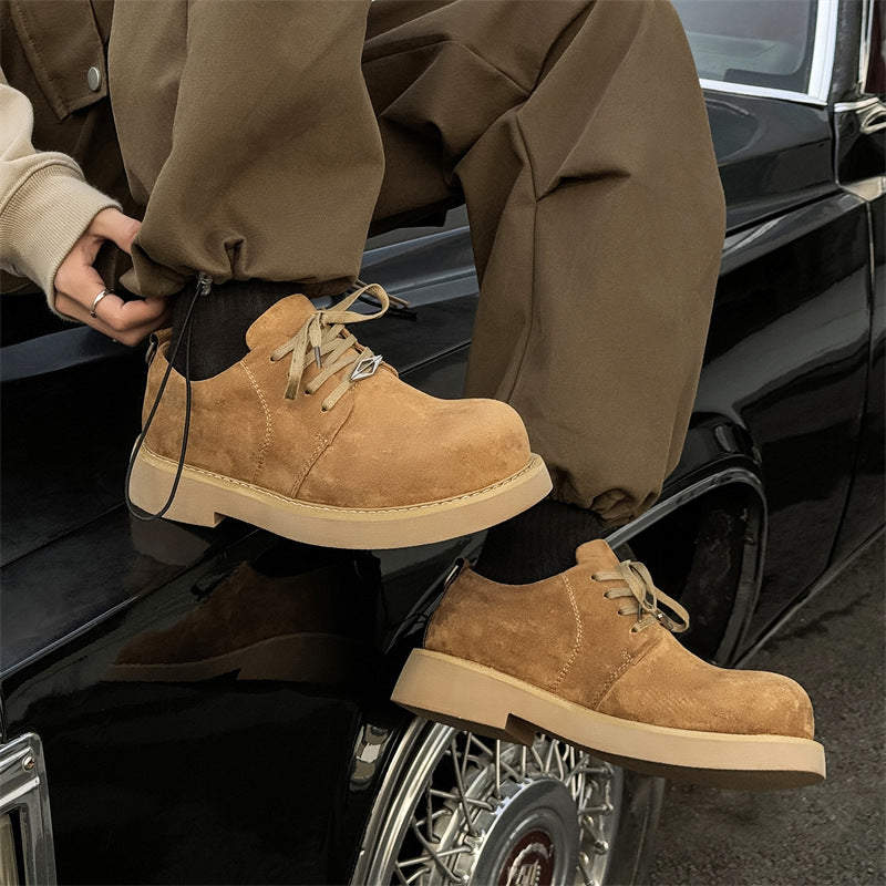 Damen Modische Schnürschuhe aus weichem Wildleder mit stabiler Sohle EB