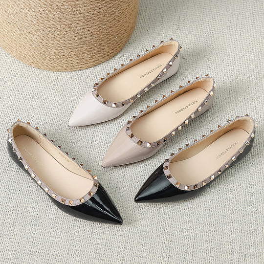 Damen Elegante Ballerinas mit modischen Nietenverzierungen EB