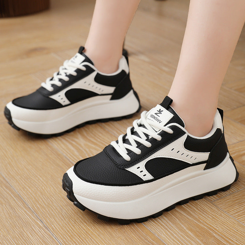 Damen Plattform-Sneaker mit modischem Obermaterial und rutschfester Sohle EB